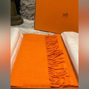 Hermes Cashmere Scarf - Orange (Origin - Scotland)